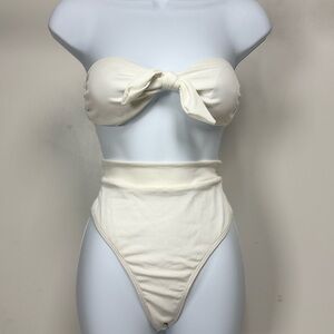 White Strapless Bikini Set